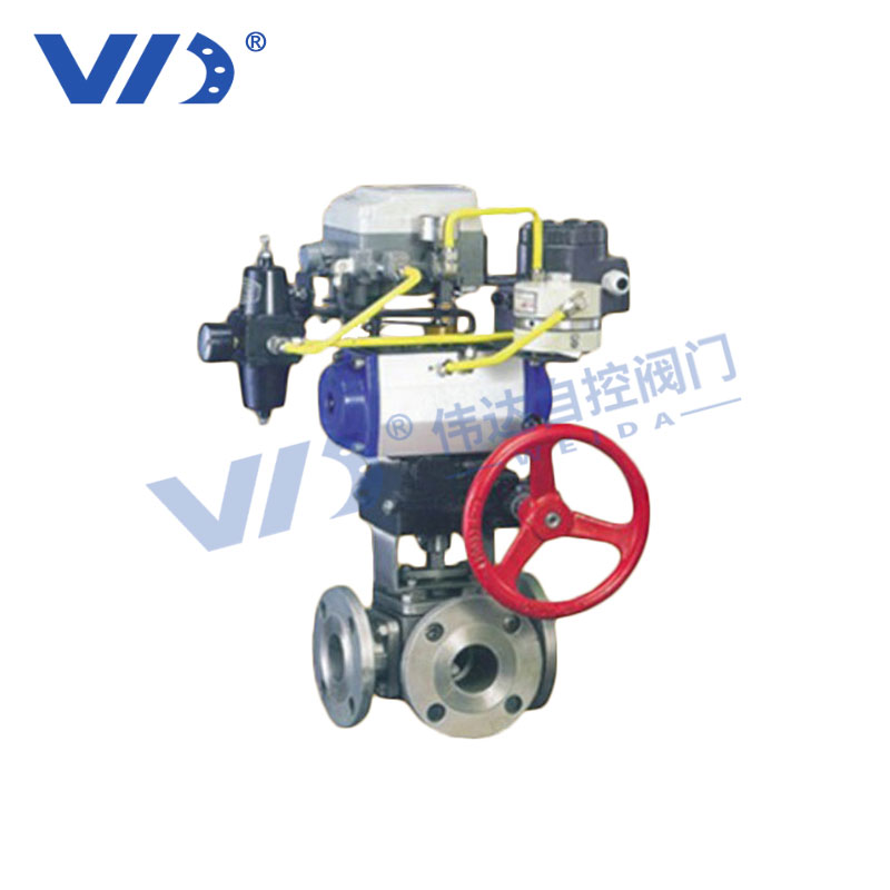 氣動帶手動調(diào)節(jié)四通球閥